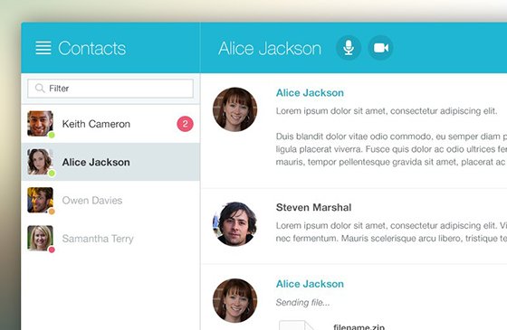 Free Minimal UI Kit For Chat Messenger App Design