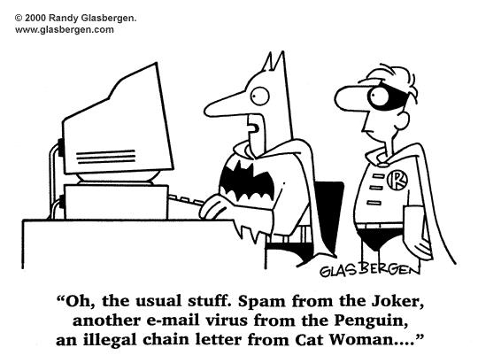 Tech Humor: Even Superheroes are not safe from viruses and spams